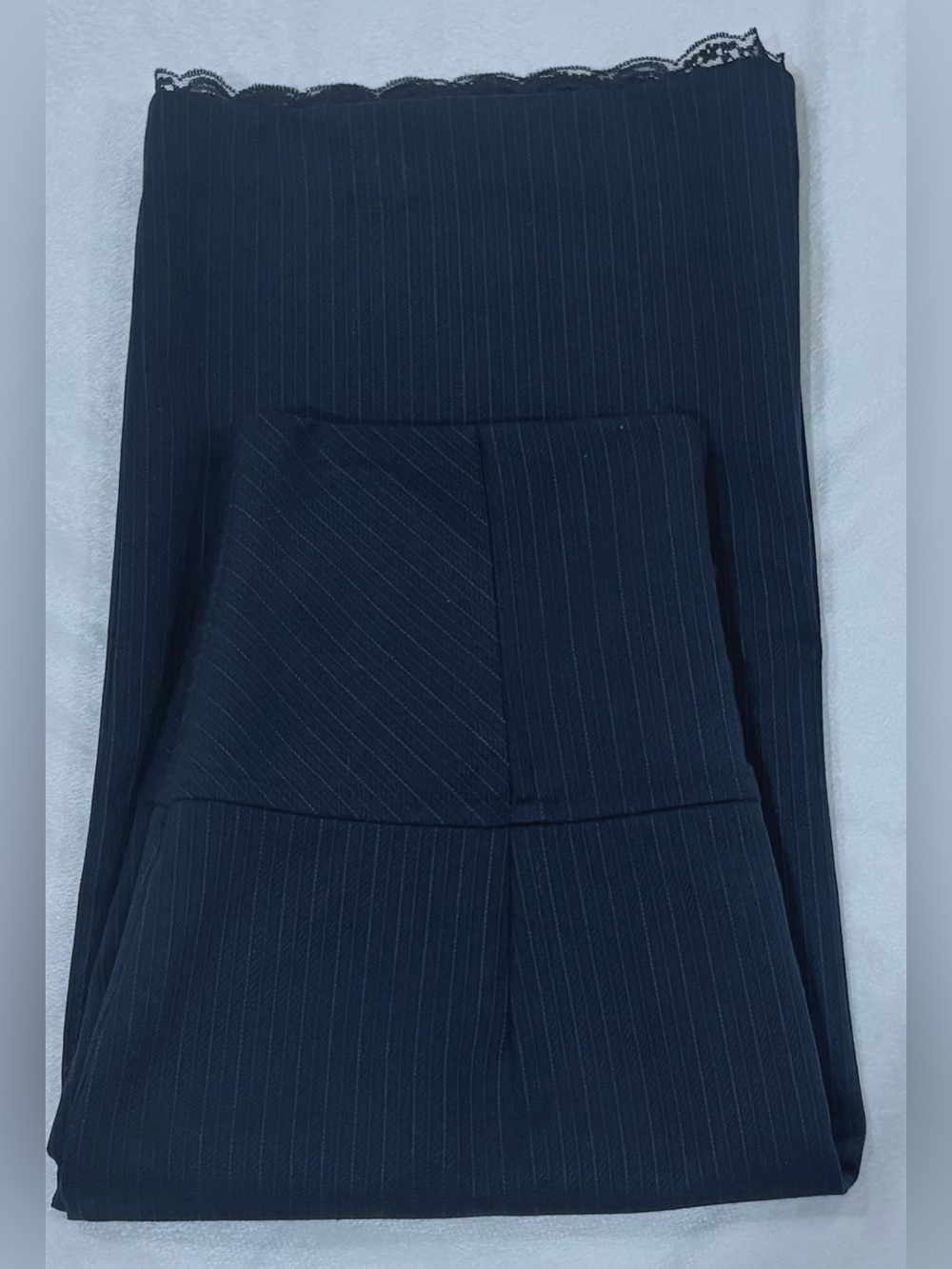Express Navy Blue Pinstriped Pencil Skirt w/Matching Vest Suit - Picture 5 of 10